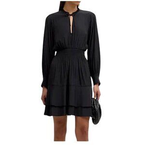 Brochu Walker The Olivia Smocked Dress, Black Onyx, Size M, NWT
